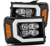 AlphaRex NOVA Series Matte Black LED Projector Headlights 2007.5 to 2014 Sierra 2500HD/3500HD (880608)-Main View