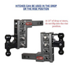 GEN Y Hitch Mega-Duty 16K Drop Hitch With Pintle Lock 7.5" Drop (Universal 2" Shank; 16,000 LB Towing Capacity; 2,000 LB Tongue Weight) (GH-524)-Info View