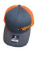 Blessed Performance Orange on Grey Side Stitch Trucker Hat Main View