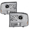 SPYDER CHROME PROJECTOR HEADLIGHTS WITH LIGHT BAR DR-1999-2004 FORD SUPER DUTY | 2000-2004 FORD EXCURSIONL