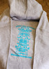 "Built Not Bought" Truck Grille Hoodie Teal on Grey (BPTruckHoodieTG) Back View