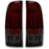 Recon Dark Red Smoked LED Tail Lights 1999 to 2007 Ford Super Duty (REC264172RBK)-Main View