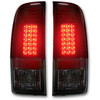 Recon Dark Red Smoked LED Tail Lights 1999 to 2007 Ford Super Duty (REC264172RBK)-Light View