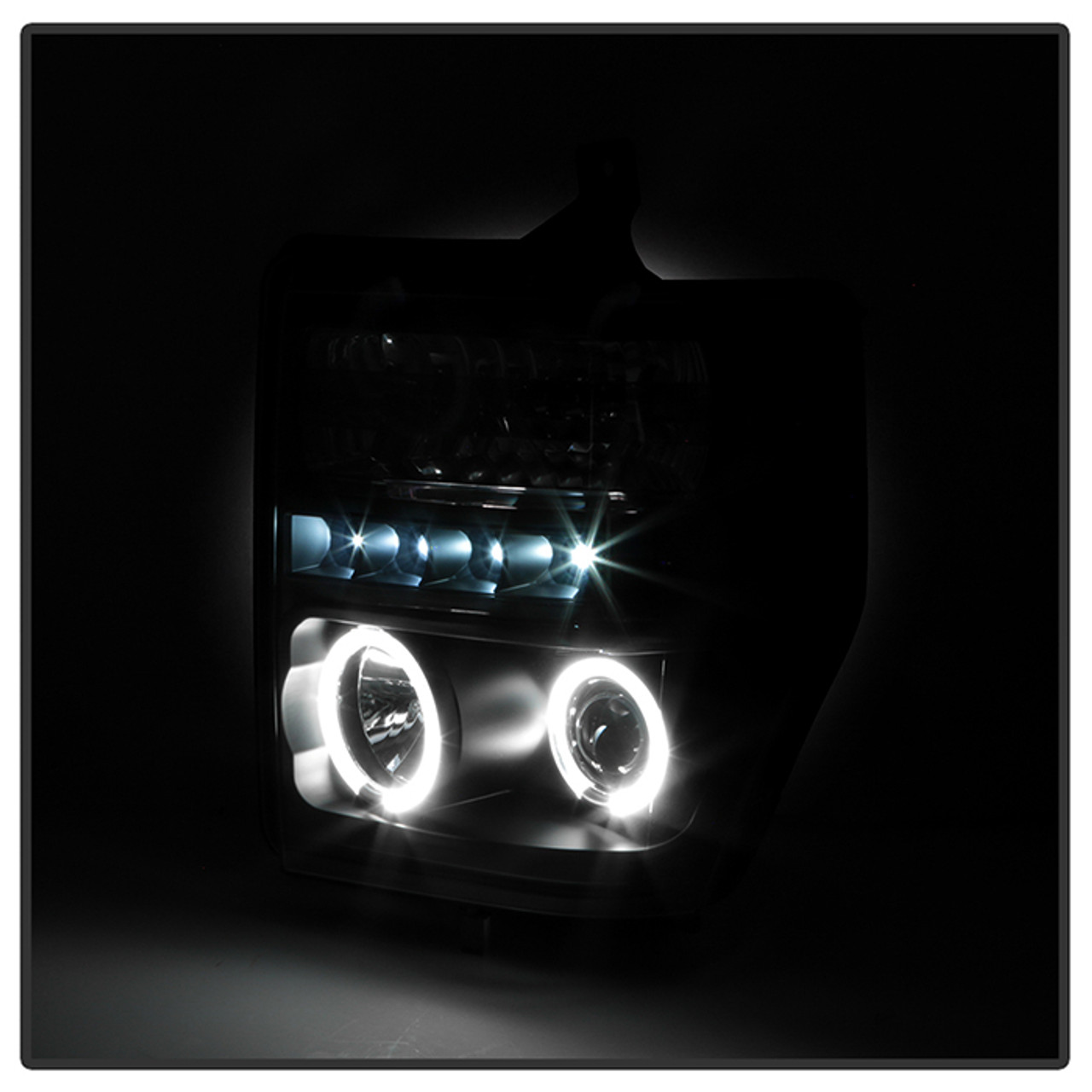 Spyder Black Projector Headlights w/LED Halo