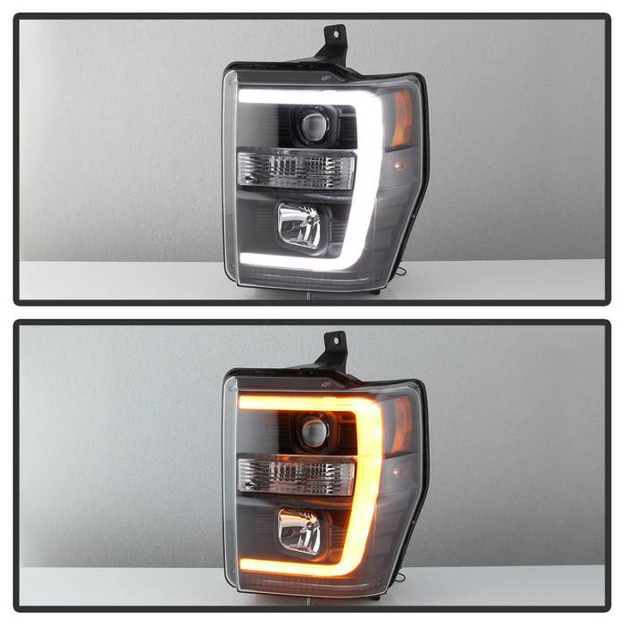 Eagle Eyes Chrome Headlights W/ Switchback LED Bar – For Ford F-250/350/450 2011-2016