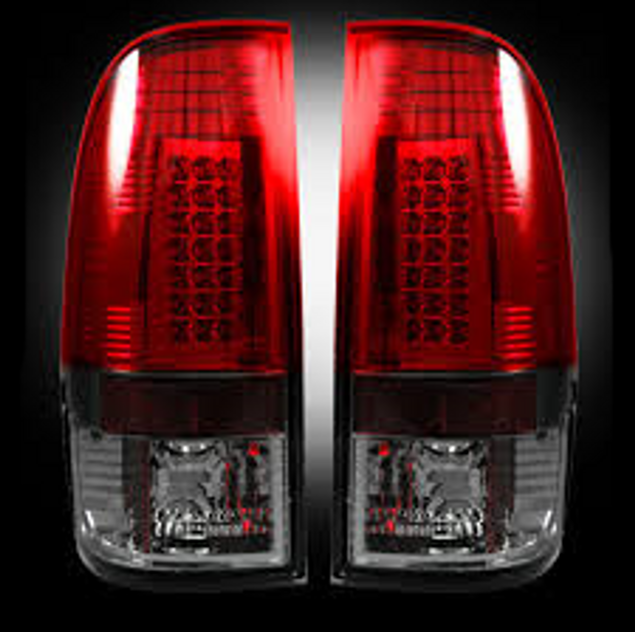 Recon Dark Red Smoked LED Tail Lights 2008 to 2016 Ford Super Duty (REC264176RBK)-Main View