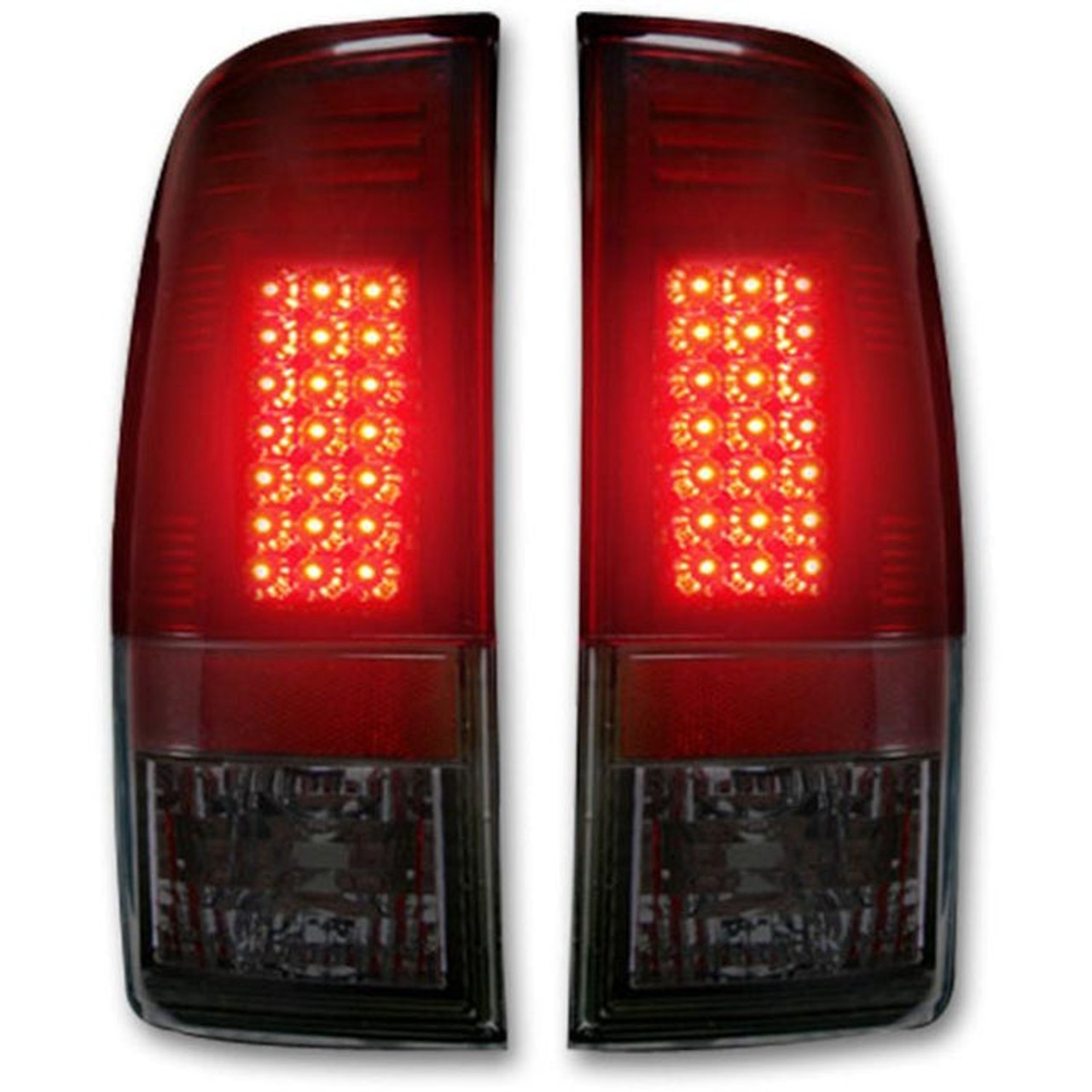 Recon Dark Red Smoked LED Tail Lights 2008 to 2016 Ford Super Duty (REC264176RBK)-Product View