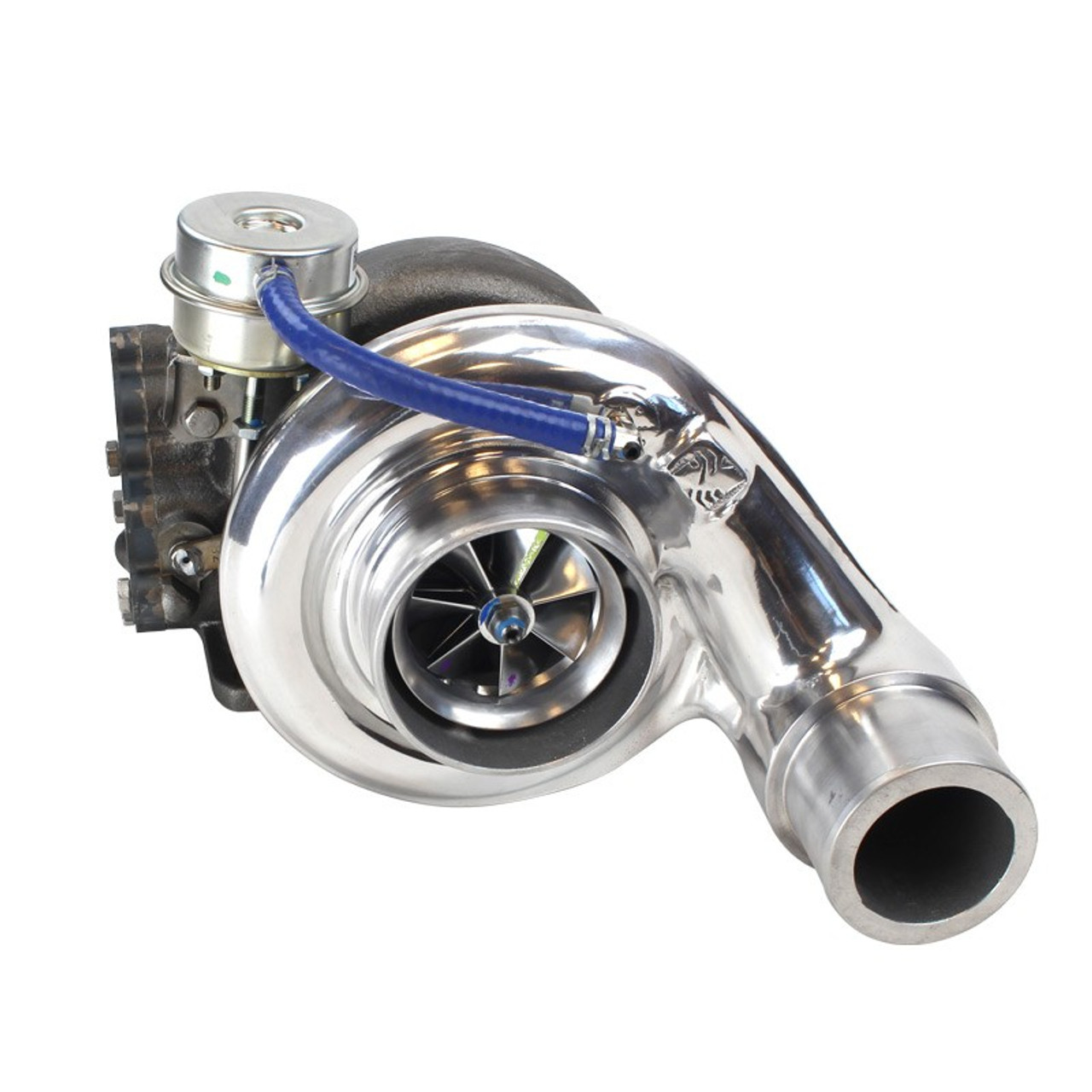 INDUSTRIAL INJECTION SILVER BULLET PHATSHAFT 62 TURBO 2003-2004 DODGE 5.9L CUMMINS (II362241741A)Angle Turbo View