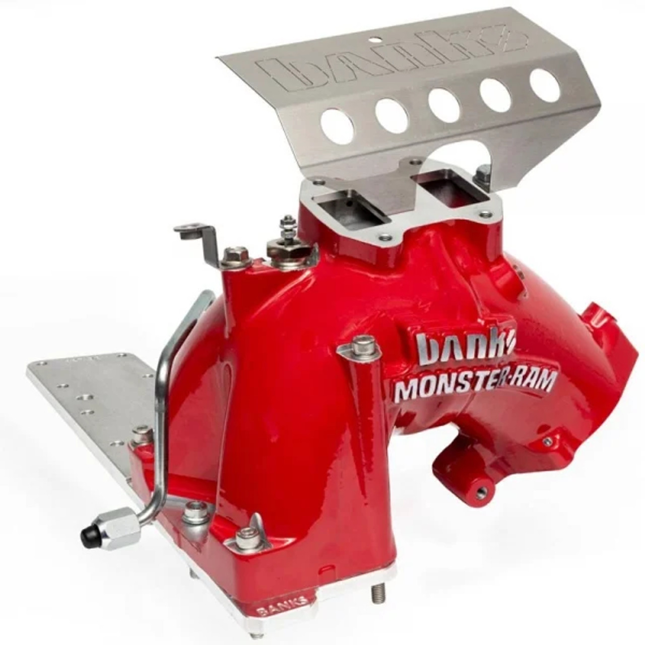  BANKS POWER MONSTER-RAM INTAKE WITH BILLET HEATER & INTAKE PLATE 2007.5-2012 DODGE 6.7L CUMMINS-Powder Coat Red