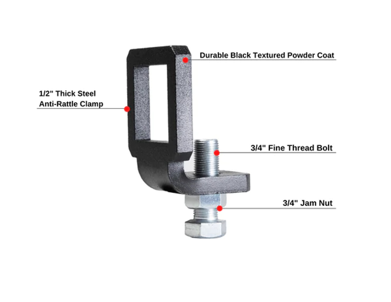 2" BULLETPROOF ANTI-RATTLE CLAMP-Features View