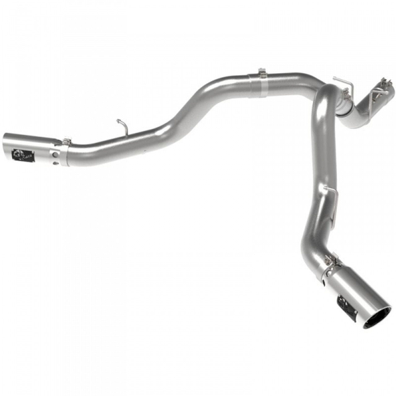 AFE LARGE BORE HD 4" DUAL FILTER-BACK EXHAUST SYSTEM - Polished Tip View