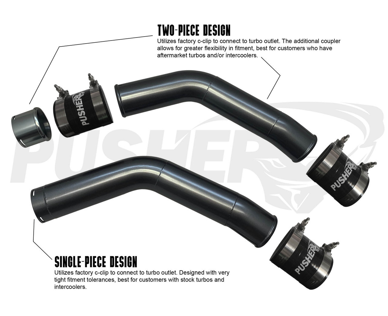 Pusher Intake CAC Pipe Hot Side 2 Piece Connection