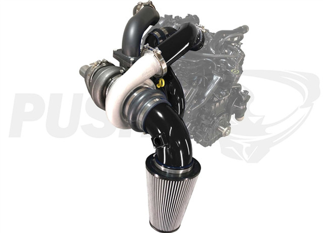 Pusher Max Compound Turbo System - 2001-2004 Duramax LB7 -BLACK VIEW