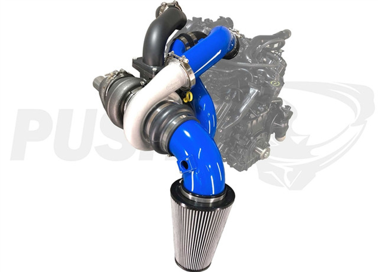 Pusher Max Compound Turbo System - 2001-2004 Duramax LB7 -BLUE VIEW