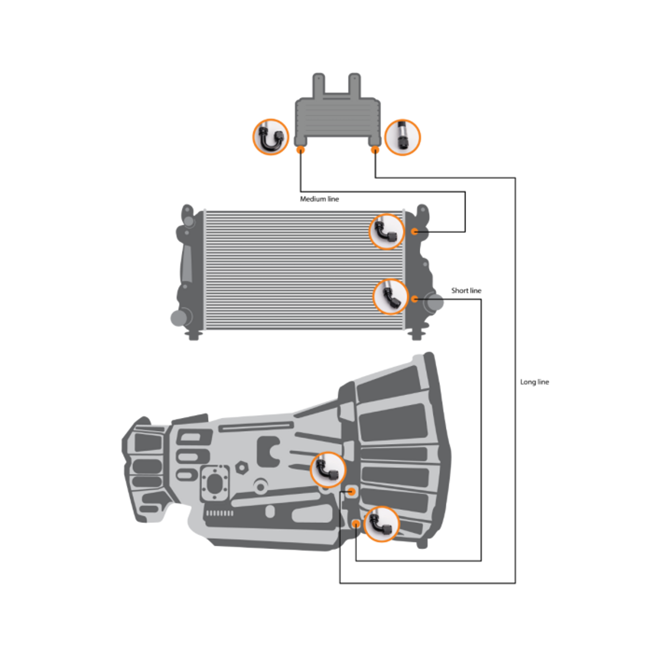 Fleece Transmission Cooler Line Set - 2015-2016 LML 6.6L Duramax - Graph View