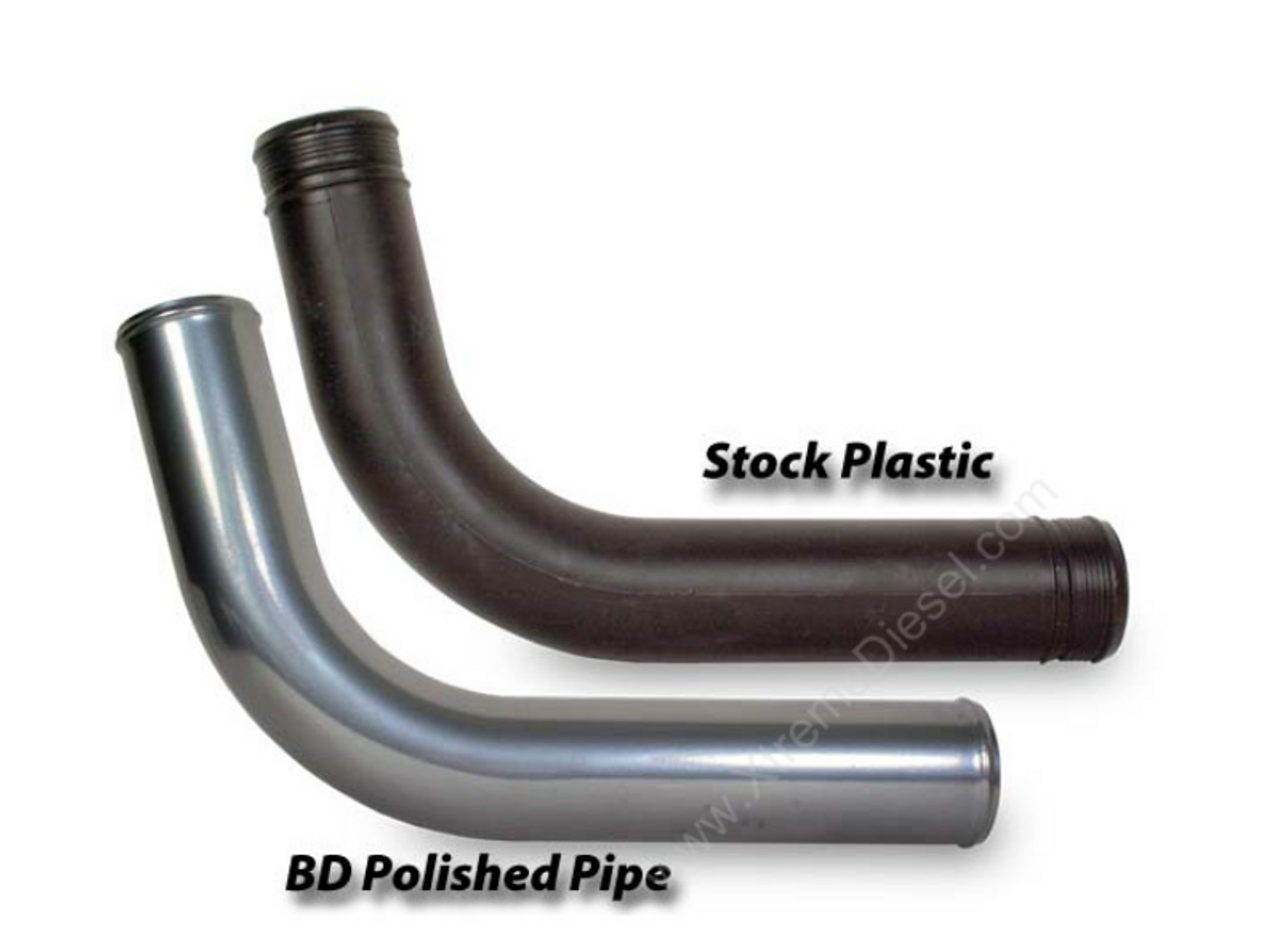 BD-POWER Intercooler Replacement Pipe - 2007.5-2009 6.7L Cummins (1042595) Stock V. BD View