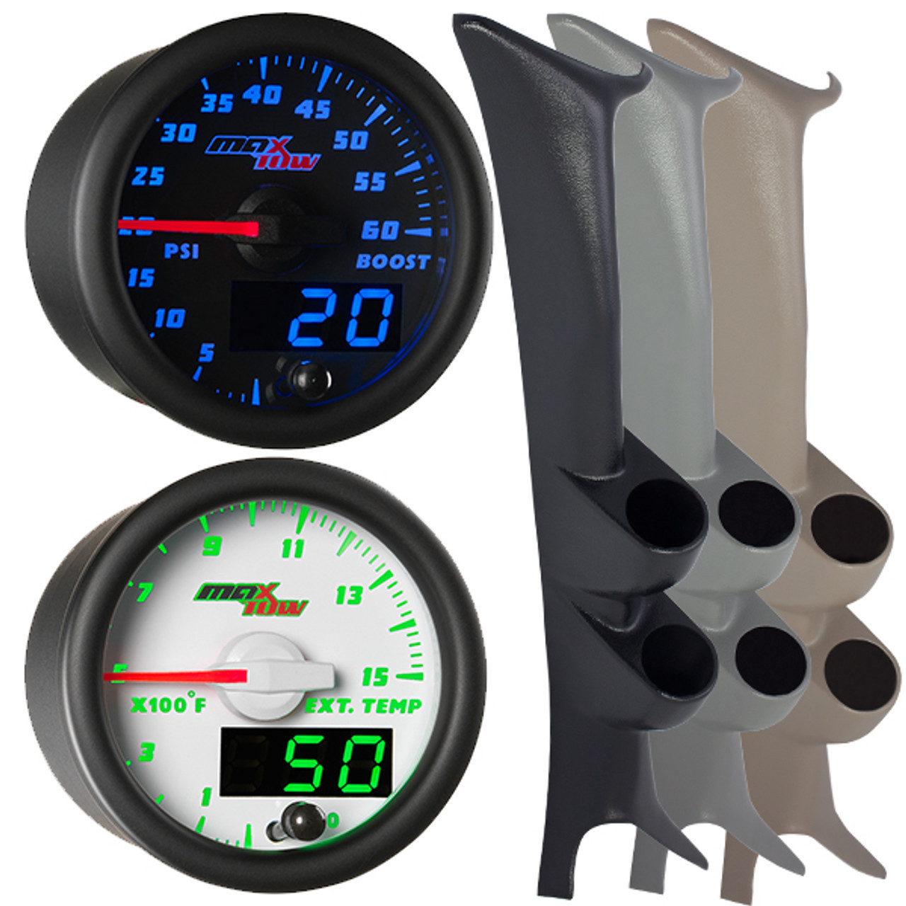 Glowshift MaxTow Gauge Package 