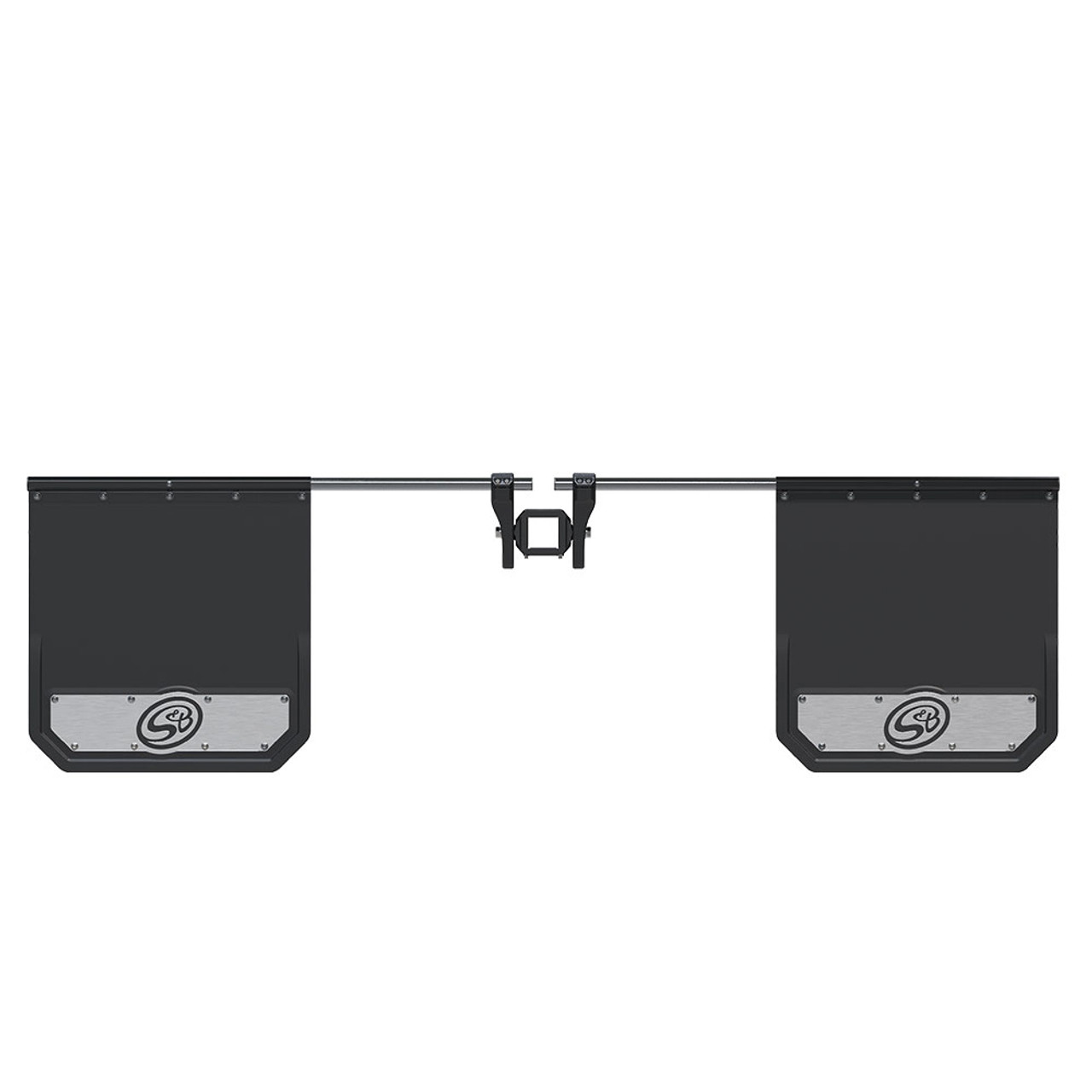 S&B MUD FLAP KIT w/ HITCH RECEIVER - Side front View