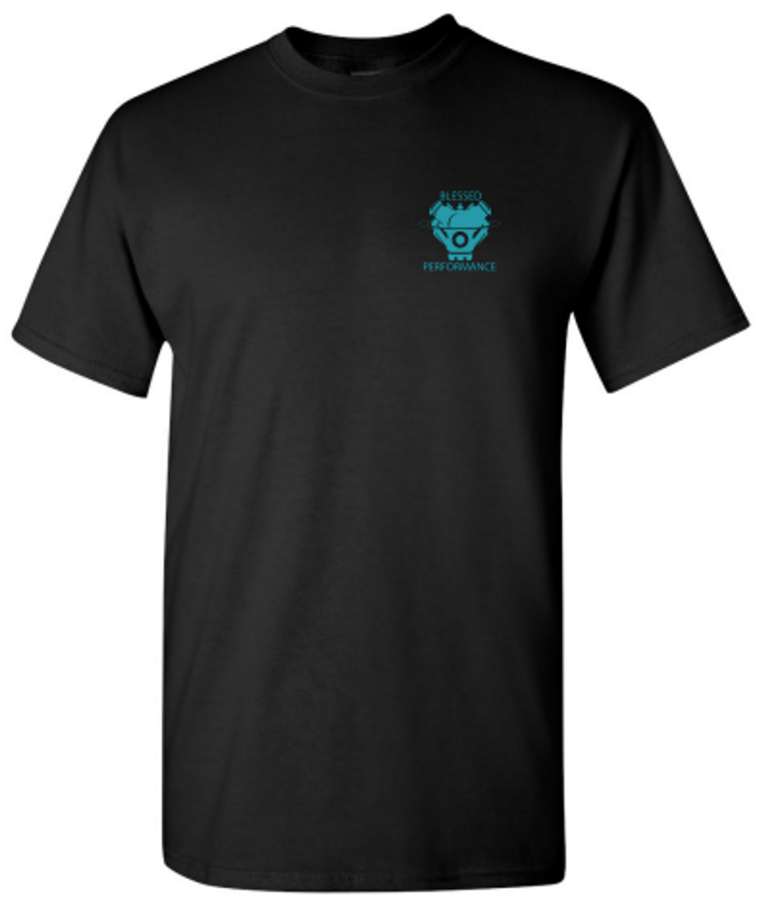  "BLACK SMOKE MATTERS" Teal on Black Flag Design T-Shirt (BSM_T&B_SHIRT) Front View