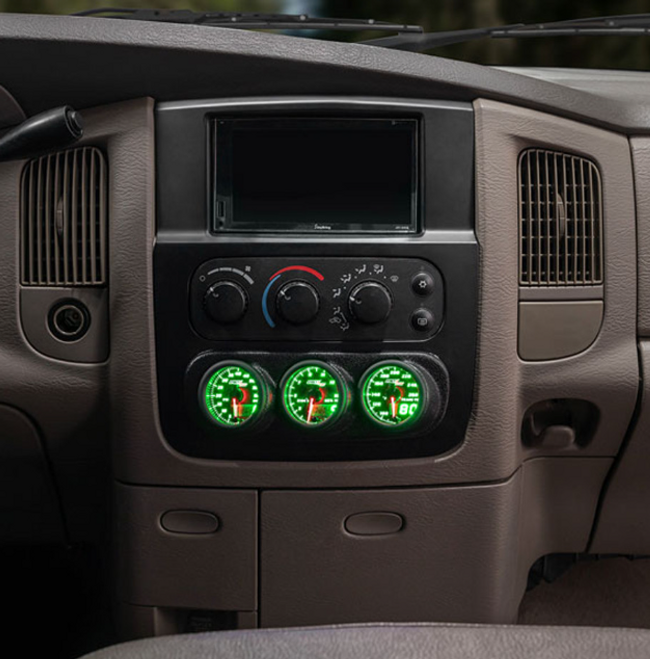 Glowshift MaxTow Triple Dashboard Gauge Package for 2003-2005 Cummins (MT-D24-DV-PKG)-Main View