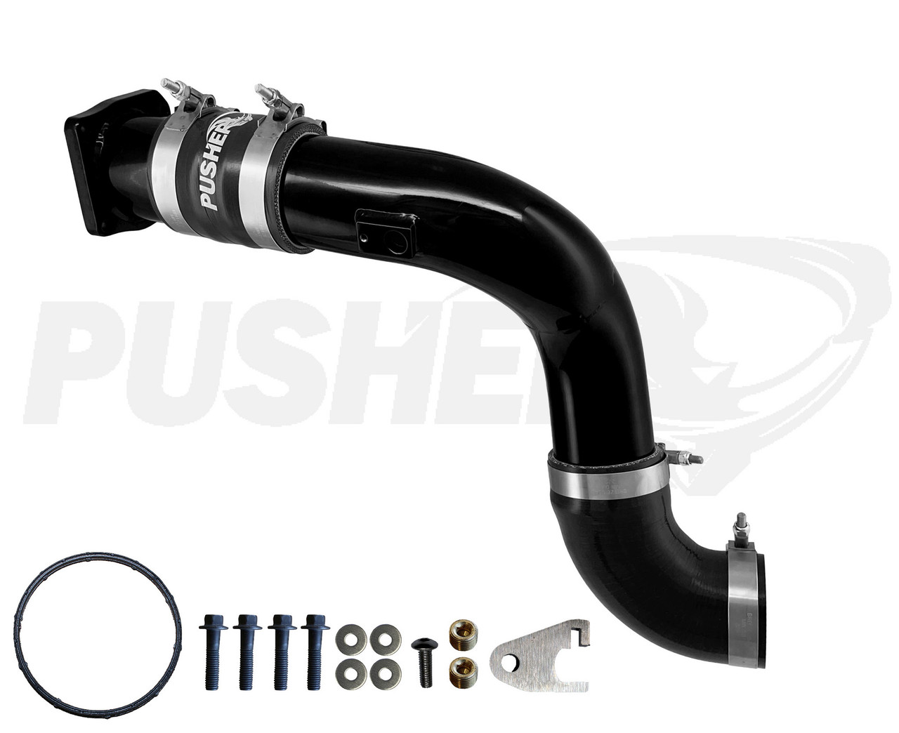 Pusher HD 3" Cold Side Charge Tube for 2011-16 Ford F250/350 6.7L Powerstroke w/ Throttle Valve Replacement - Black 