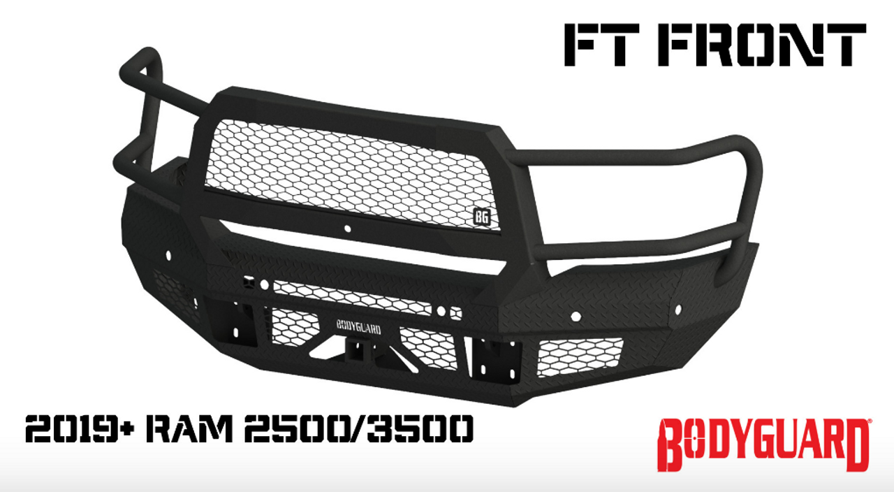 Bodyguard FT Series EXTREME FRONT BUMPER for 2019 to 2023 RAM 2500 & 3500 (JER19BY) FT FRONT VIEW