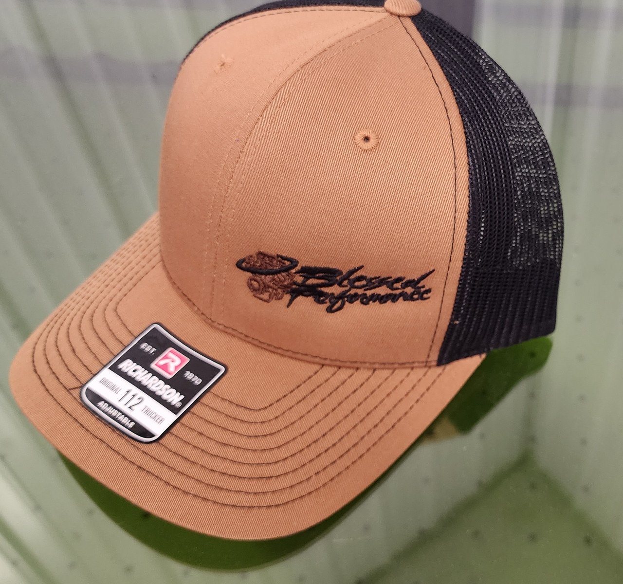 Modern Blessed Logo Brown on Black Snapback hat (BP_ML_BROWNB_HAT) Main View