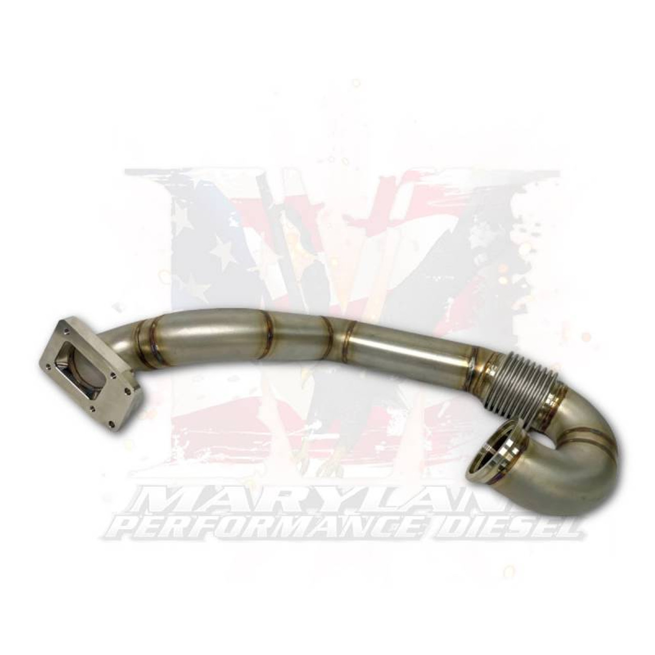 MPD Compound Kit for 2017 to 2019 Ford 6.7L Powerstroke (MPD-67-PSD-1719-CTK)  Hotside Exhaust Pipe View