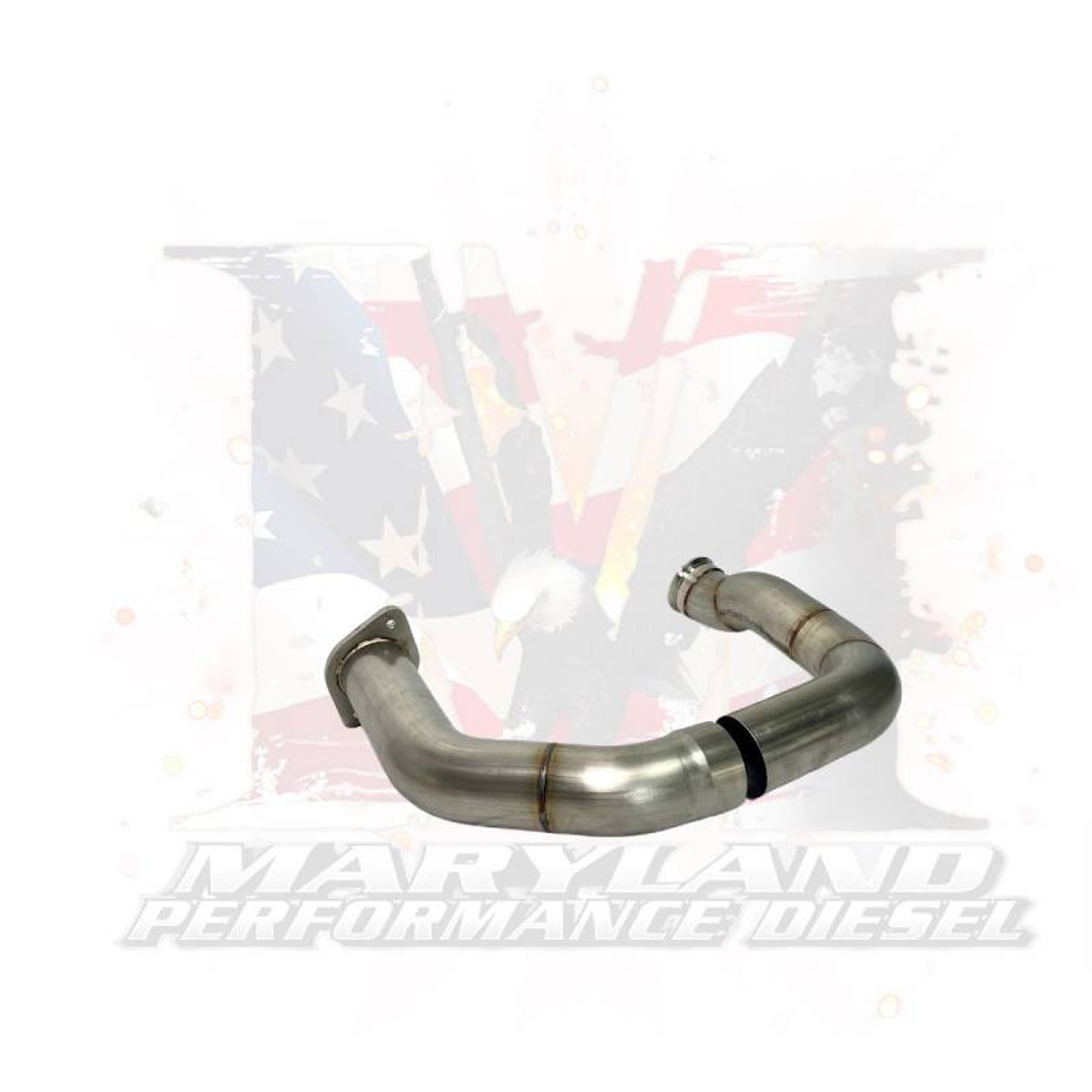 MPD Compound Kit for 2017 to 2019 Ford 6.7L Powerstroke (MPD-67-PSD-1719-CTK) Downpipe View