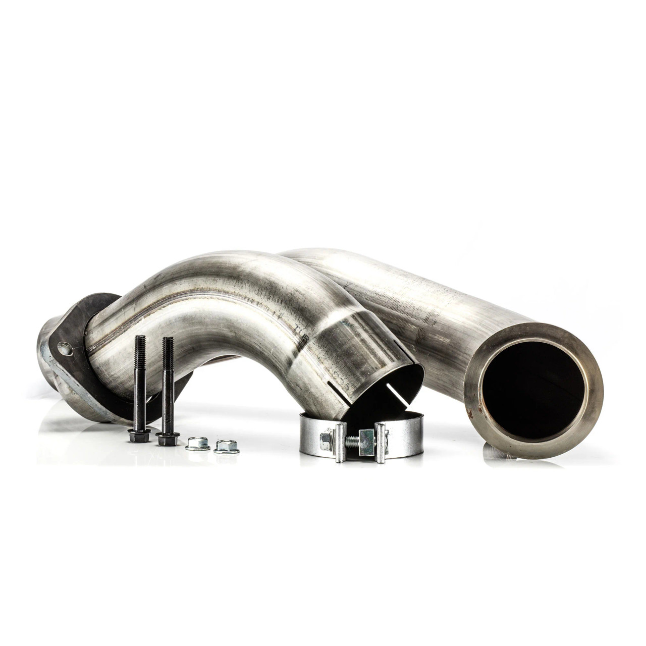 River City Diesel 4" S300/S400 409 Stainless Steel Down Tube for 2008 to 2010 Ford 6.4L Powerstroke - Main View