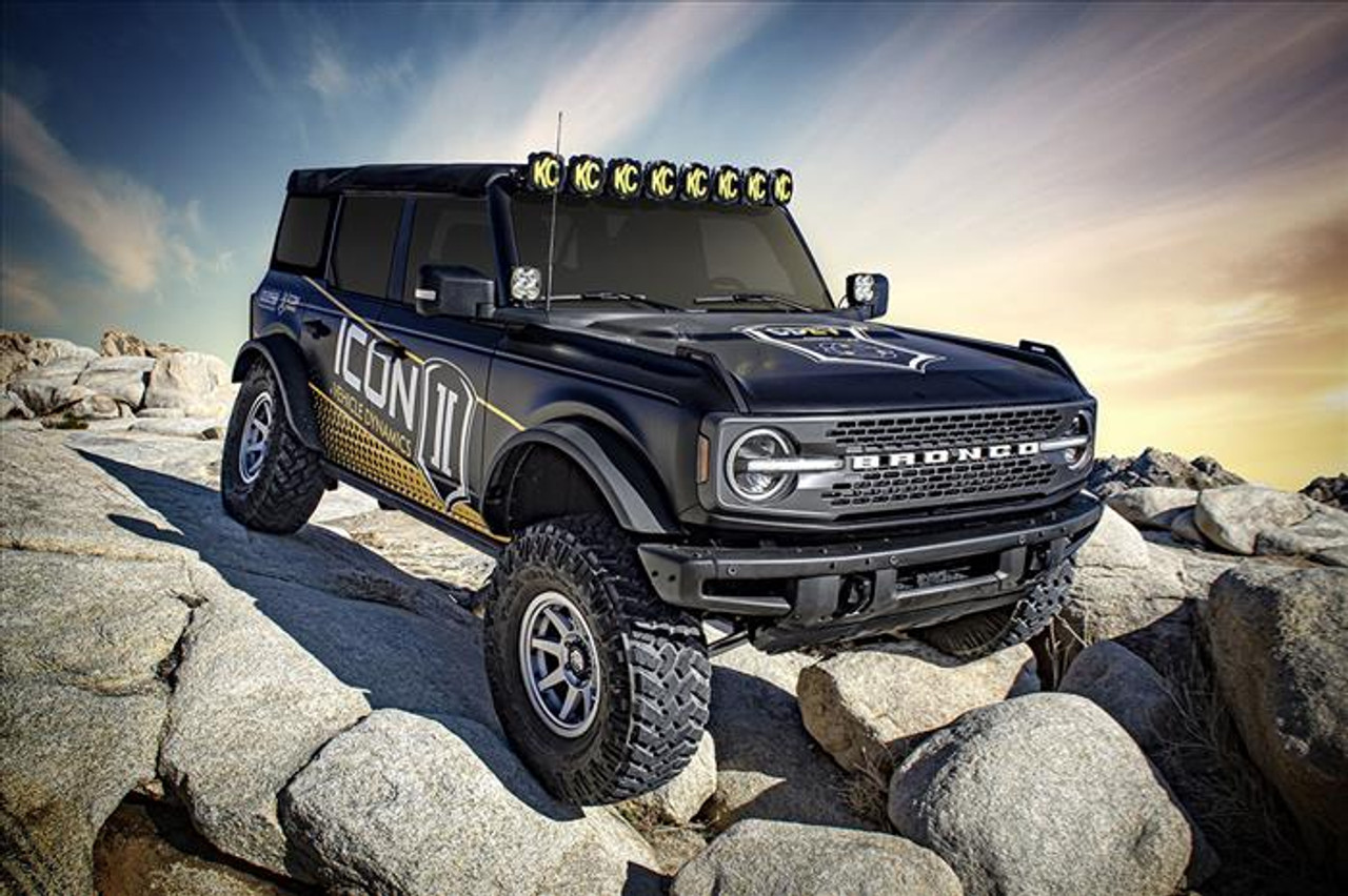 ICON SASQUATCH 2-3" LIFT STAGE 3 SUSPENSION SYSTEM TUBULAR HEAVY RATE for 2021 to 2023 FORD Bronco (K40013TX) In Use 2 View