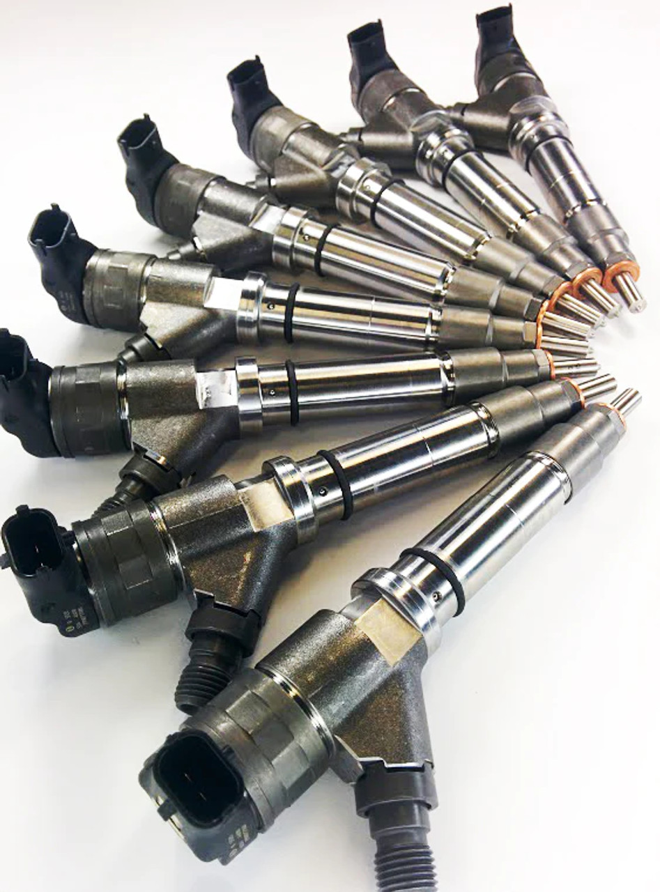 DDP REMAN INJECTOR SET 30% OVER 75HP for 2008 to 2010 LMM 6.6L Duramax (DDP.LMM-75) Angle View