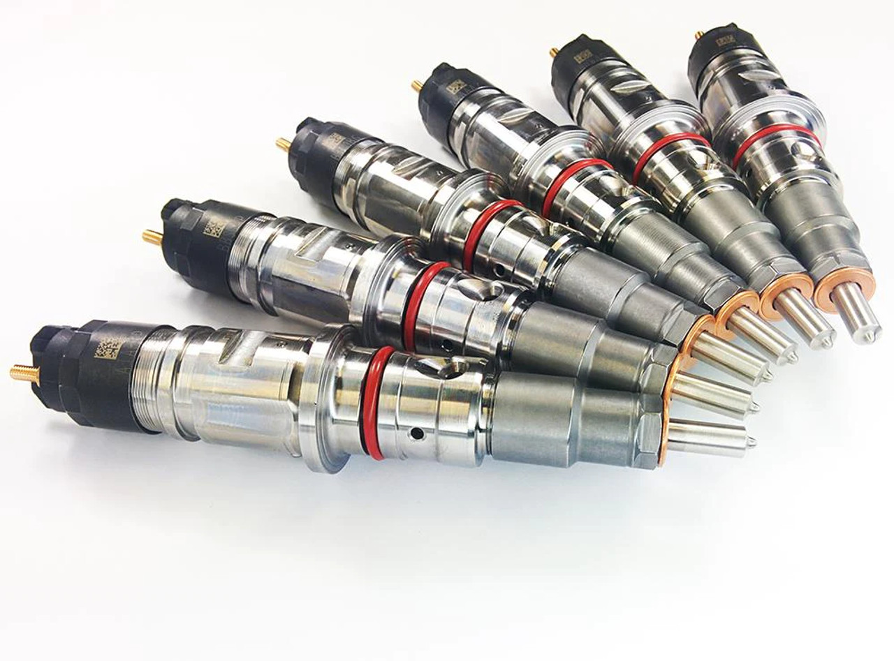 DDP Brand New Clean Custom Injectors SET for 2007.5 to 2018 Dodge 6.7L Cummins (DDP.N67-SM) Angle View