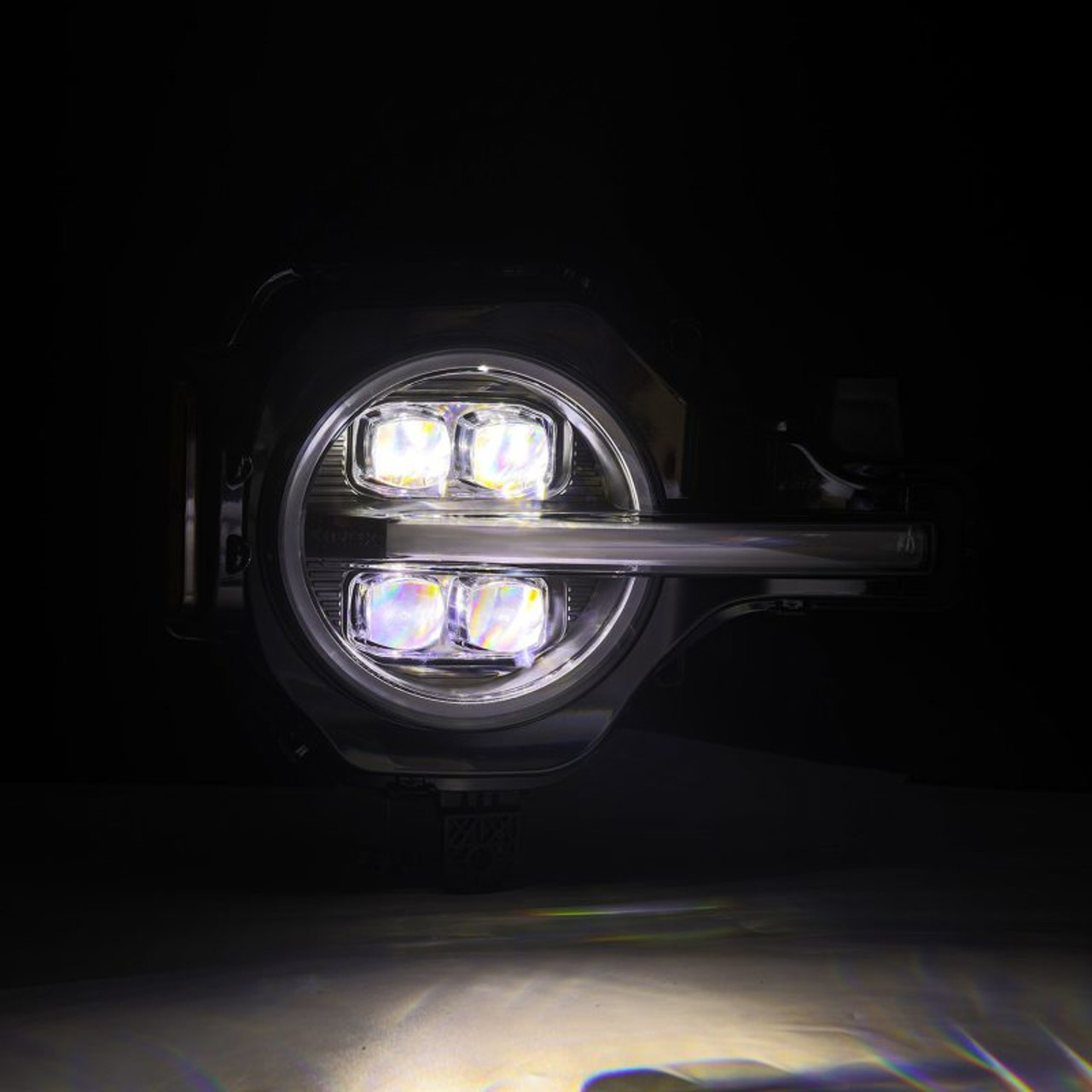 AlphaRex NOVA Series LED Projector Headlights Black 2021 to 2023 Ford Bronco (880260)-Night View 1 