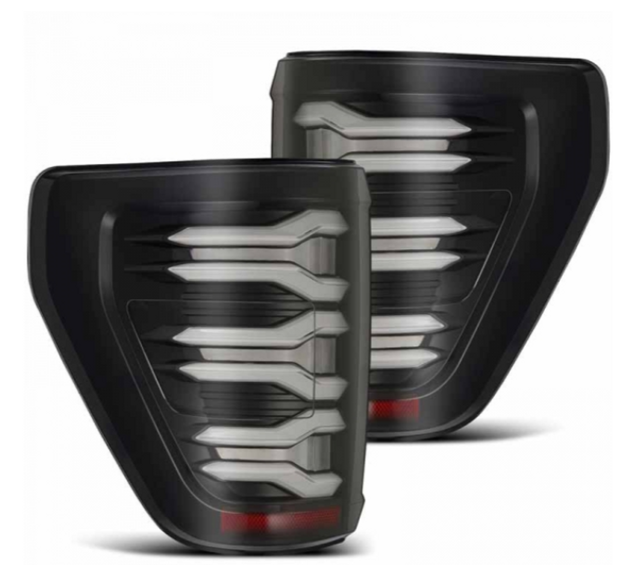 AlphaRex Luxx Series Black LED Tail Lights 2021 to 2023 Ford F150 (Without Blind Spot Monitor) (653020)-Main View