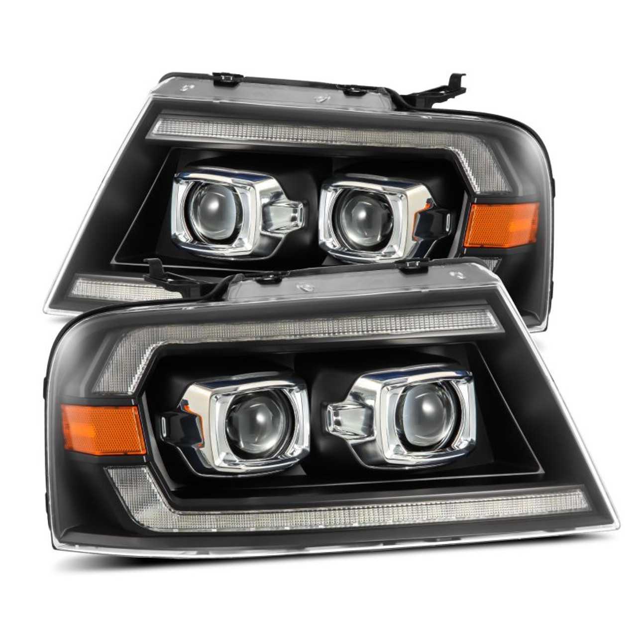 AlphaRex LUXX Series LED Projector Headlights Black 2004 to 2008 Ford F150 (880131)-Main View