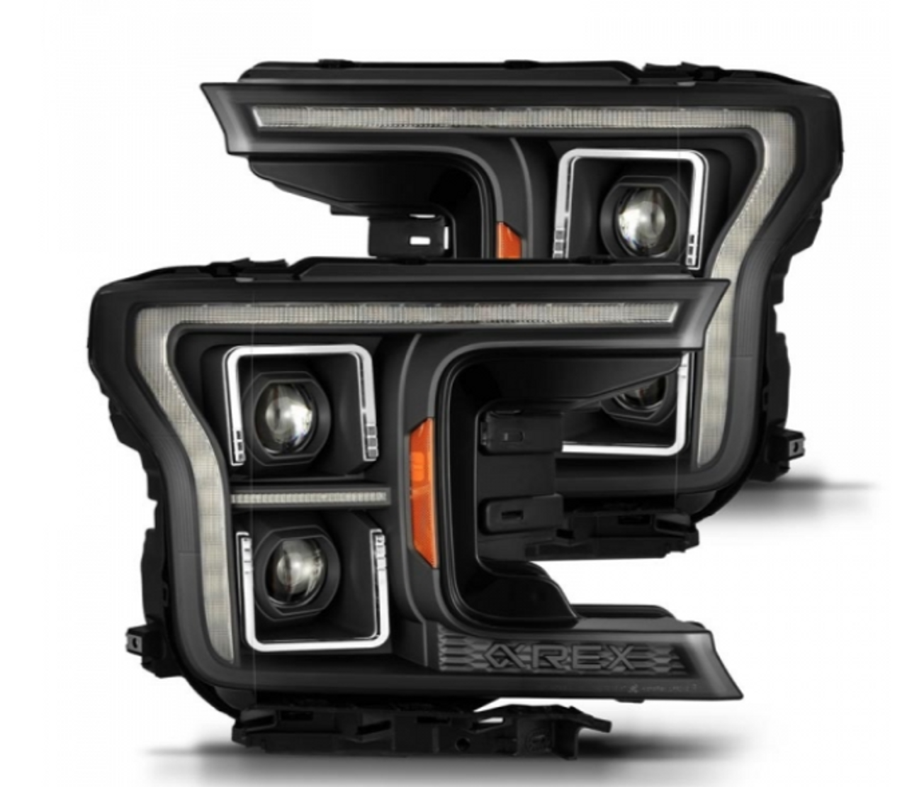 AlphaRex LUXX Series Black LED Projector Headlights 2018 to 2020 Ford F150 (880250)-Main View