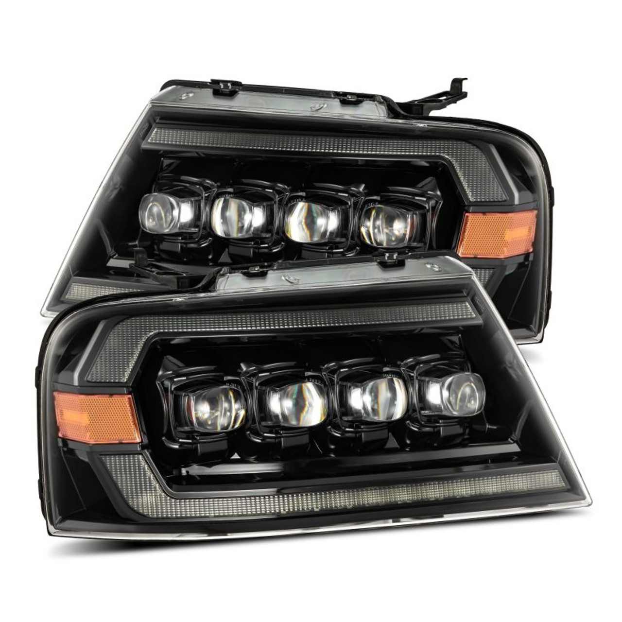 AlphaRex NOVA Series Alpha Black LED Projector Headlights 2004 to 2008 Ford F150 (880130)-Main View