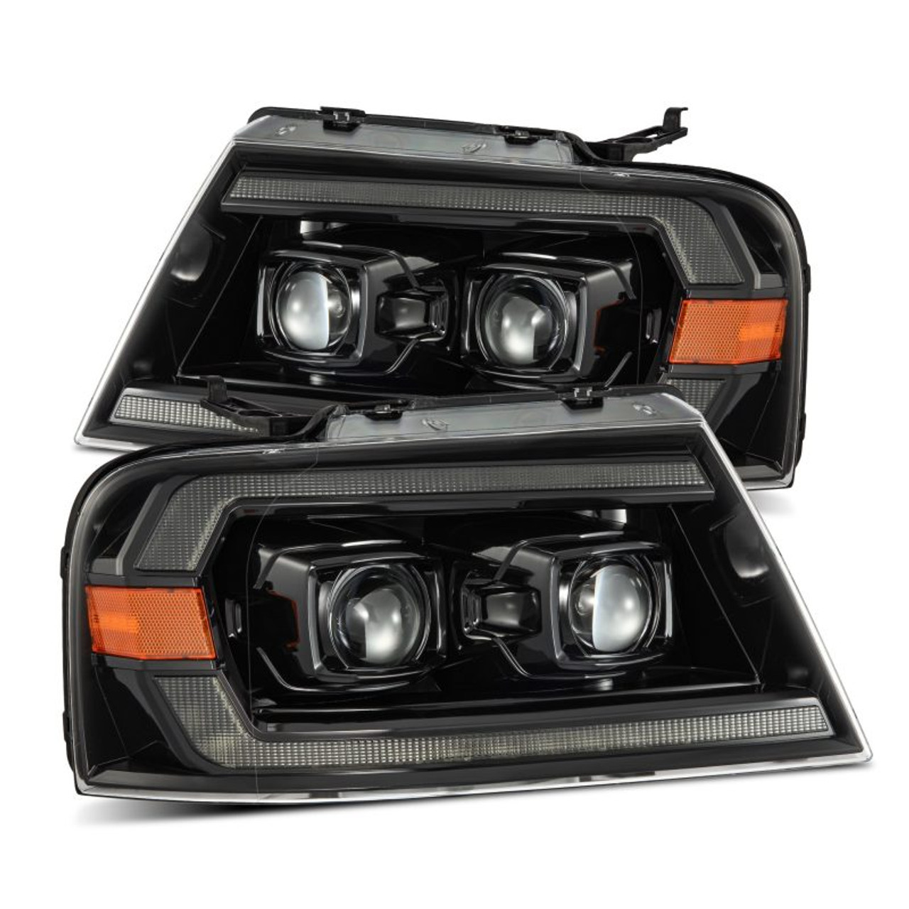 AlphaRex LUXX Series Alpha Black LED Projector Headlights 2004 to 2008 Ford F150 (880133)-Main View