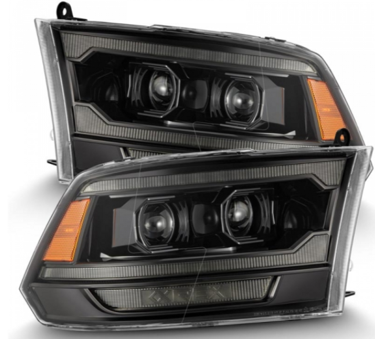  AlphaRex Pro Series Alpha Black Projector Headlights 2010 to 2018 Ram 2500/3500 (ARX880563)-Main View 