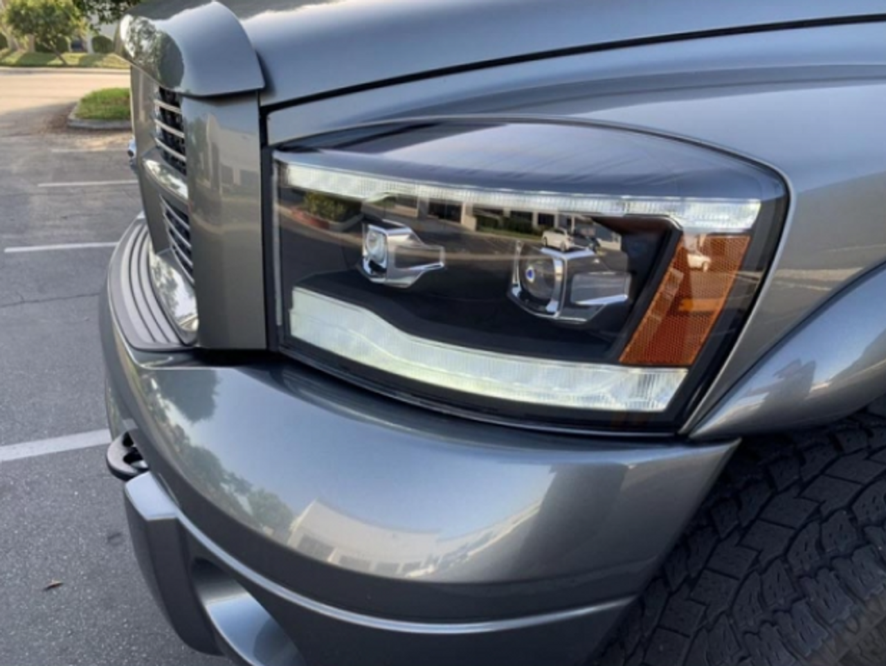 AlphaRex LUXX Series Alpha Black LED Projector Headlights 2006 to 2009 Ram 2500/3500 (ARX880533)-In Use View