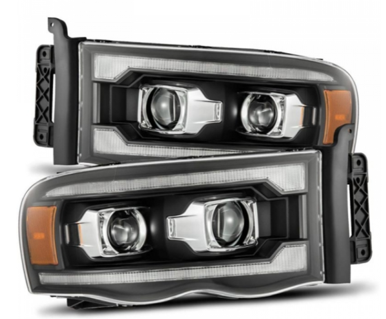 AlphaRex Pro Series Black Projector Headlights 2003 to 2005 Ram 2500/3500 (880570)-Main View