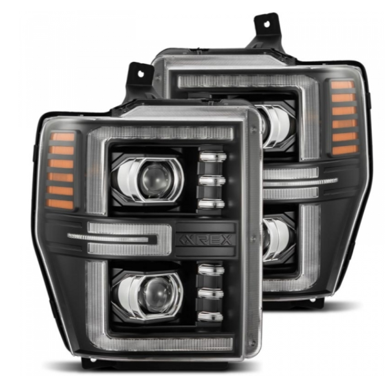 AlphaRex LUXX Series Black LED Projector Headlights 2008 to 2010 F250/350/450/550 (880312)-Main View
