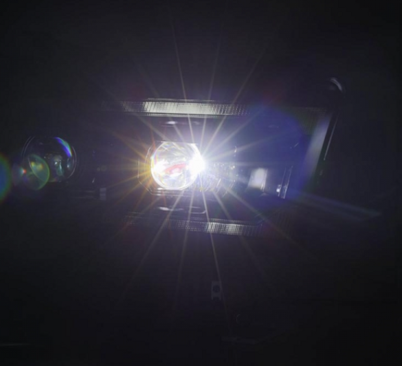 AlphaRex LUXX Series Alpha Black LED Projector Headlights 2019 to 2022 Ram 2500 (880549)-Light View