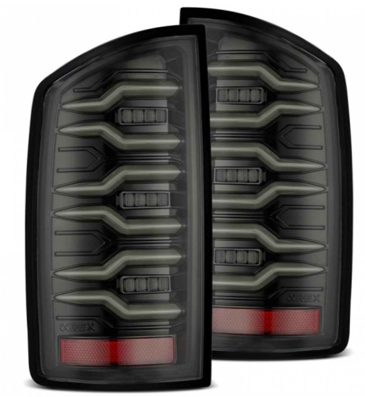 AlphaRex LUXX Series Alpha Black LED Tail Lights 2007 to 2009 Ram 2500/3500 (641050)-Main View