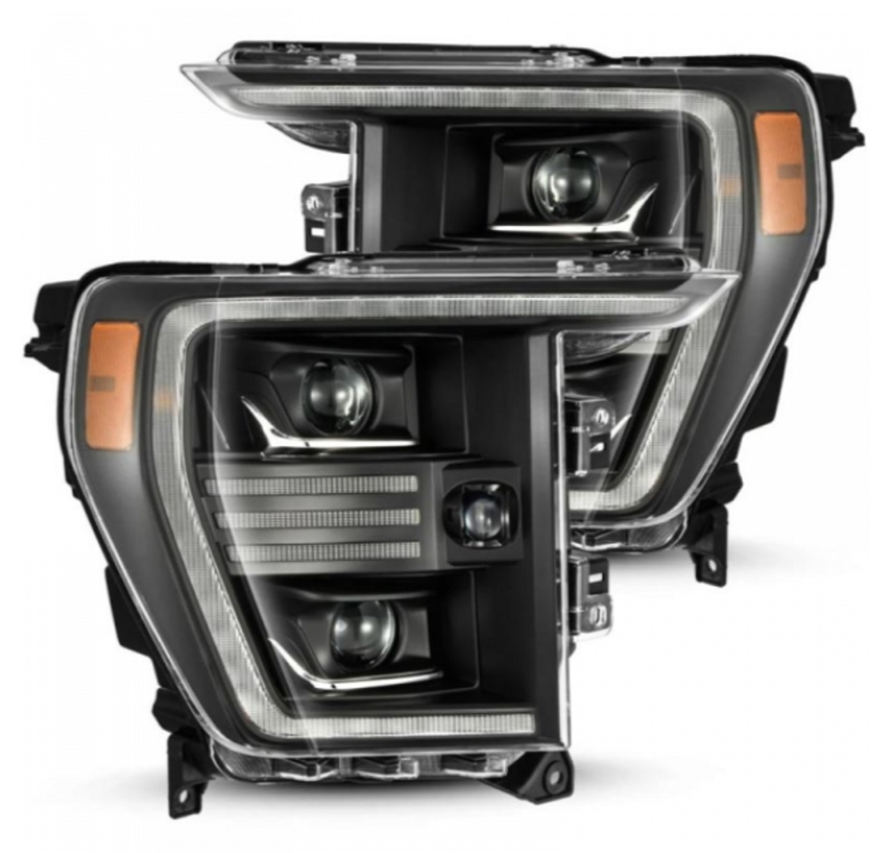 AlphaRex Pro Series Black Projector Headlights 2021 to 2023 F150 (With Factory Halogen Headlights) (880293)-Main View