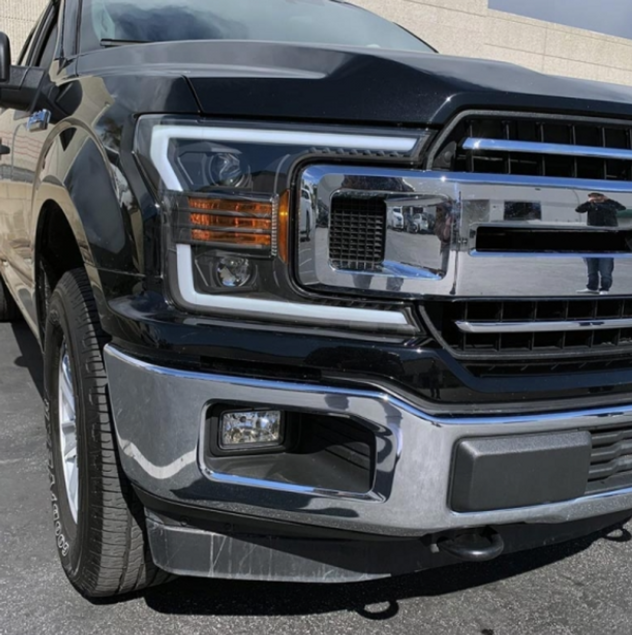 AlphaRex Pro Series Black Projector Headlights 2018 to 2020 F150 (With Factory Halogen Headlights) (880186)-In Use View