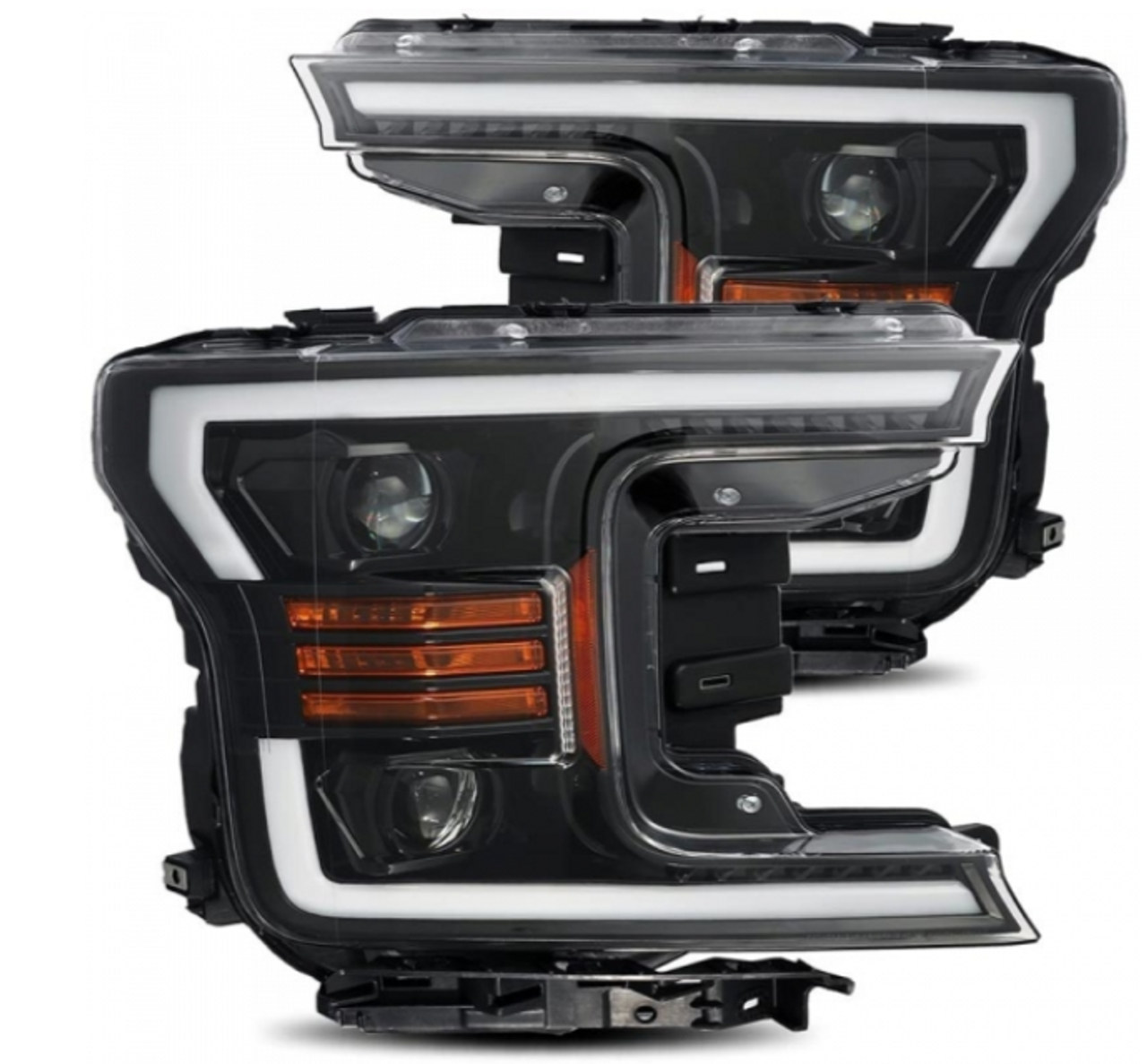 AlphaRex LUXX Series Jet Black LED Projector Headlights 2018 to 2020 F150 (With Factory Halogen Headlights) (880174)-Main View