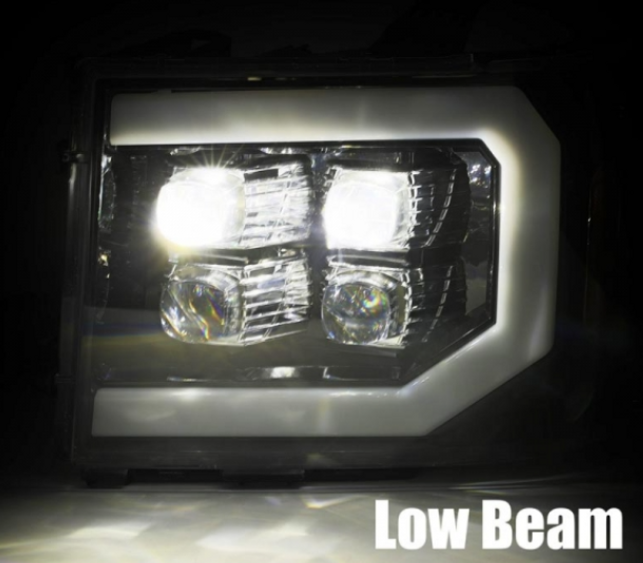 AlphaRex NOVA Series Matte Black LED Projector Headlights 2007.5 to 2014 Sierra 2500HD/3500HD