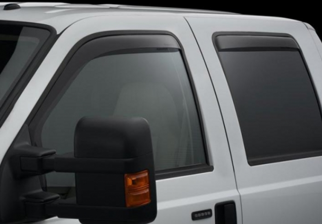 Weathertech Dark Smoke Side Window Deflector Set 1999 to 2016 Ford Super Duty (Crew Cab) (82138)-Main View